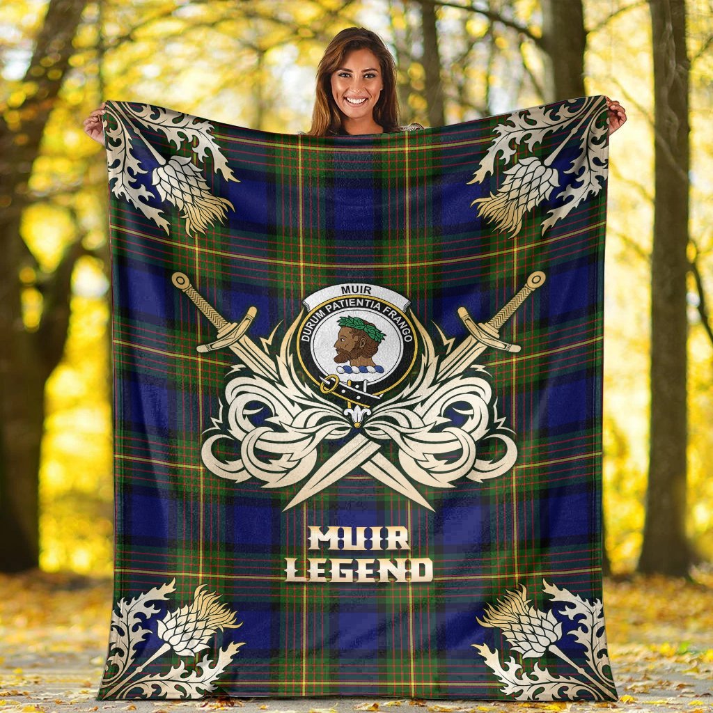 Muir Tartan Gold Courage Symbol Blanket