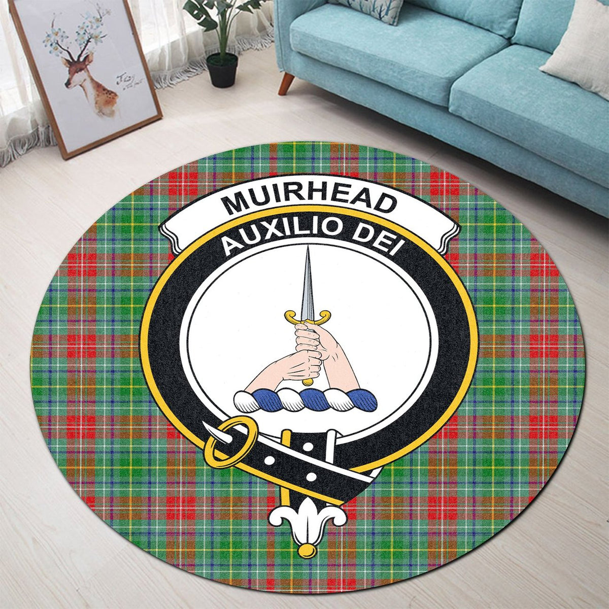 Muirhead Tartan Crest Round Rug