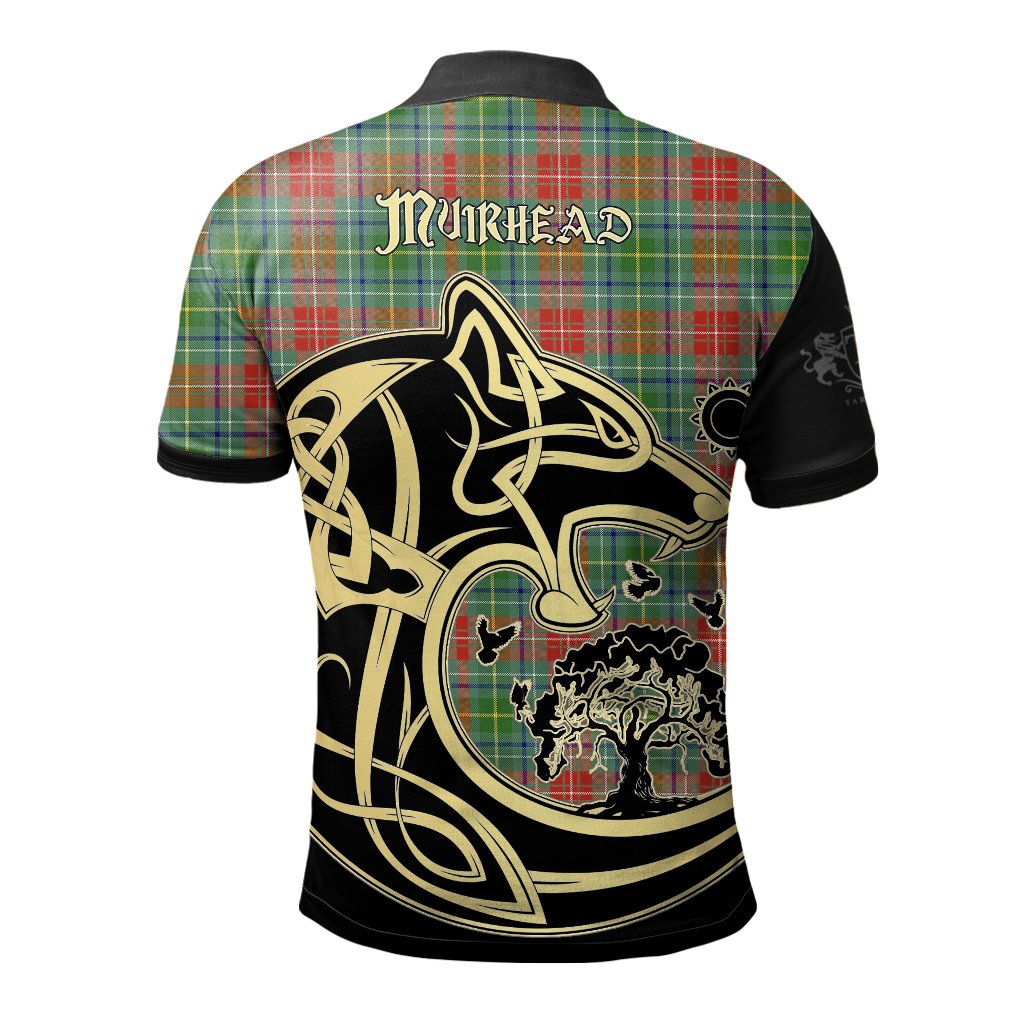 Muirhead Tartan Polo Shirt Viking Wolf