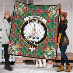 Muirhead Tartan Crest Premium Quilt - Gold Thistle Style