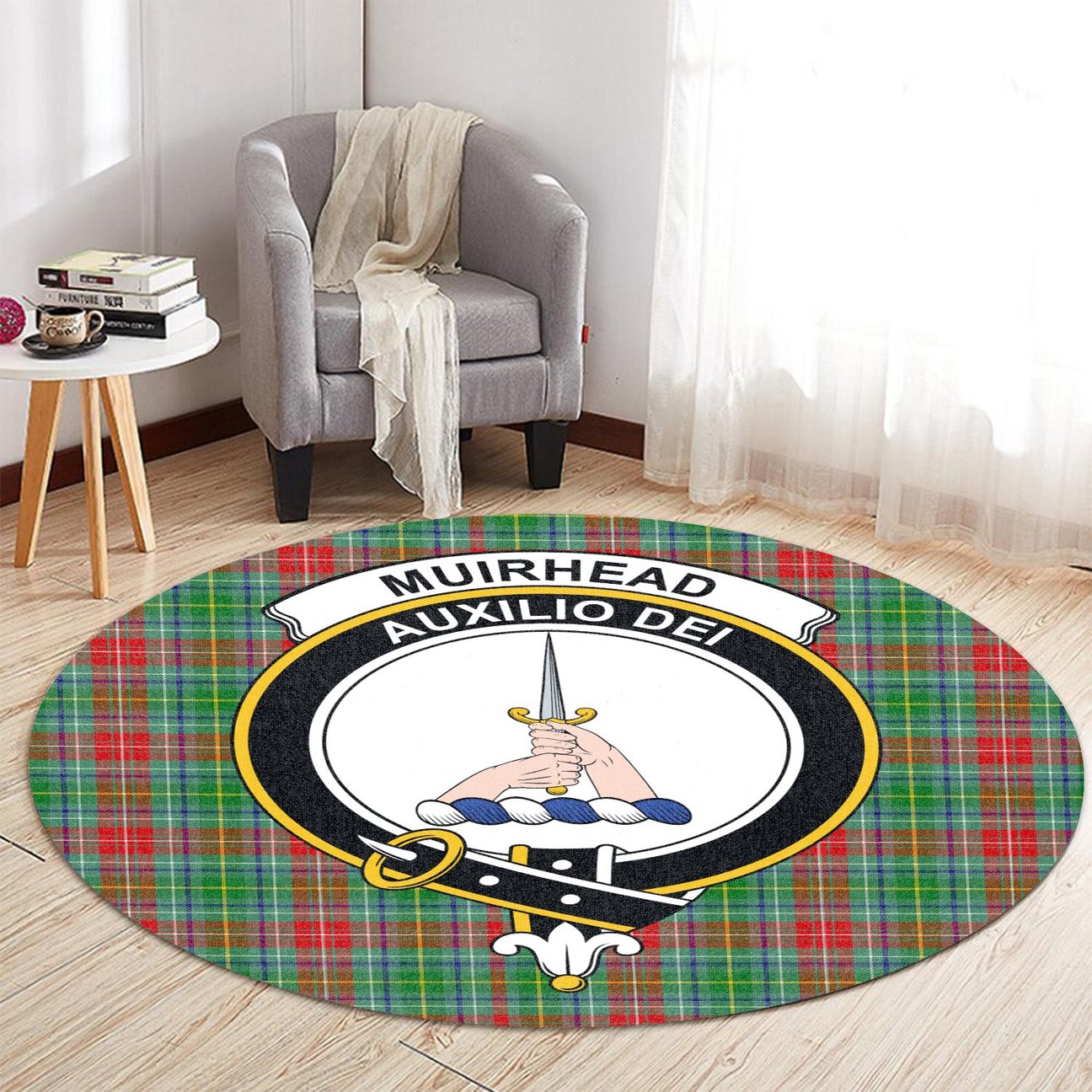 Muirhead Tartan Crest Round Rug