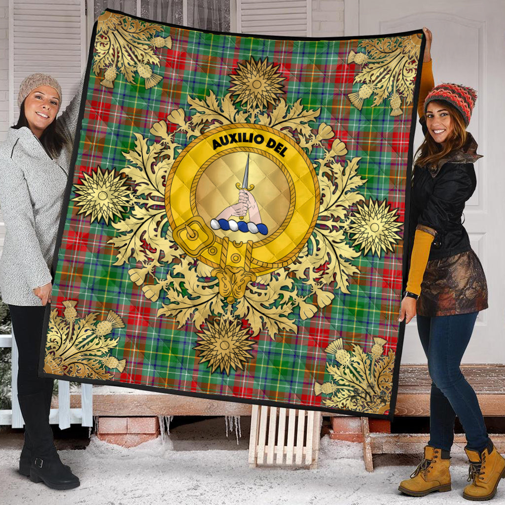 Muirhead Tartan Crest Premium Quilt - Gold Thistle Style