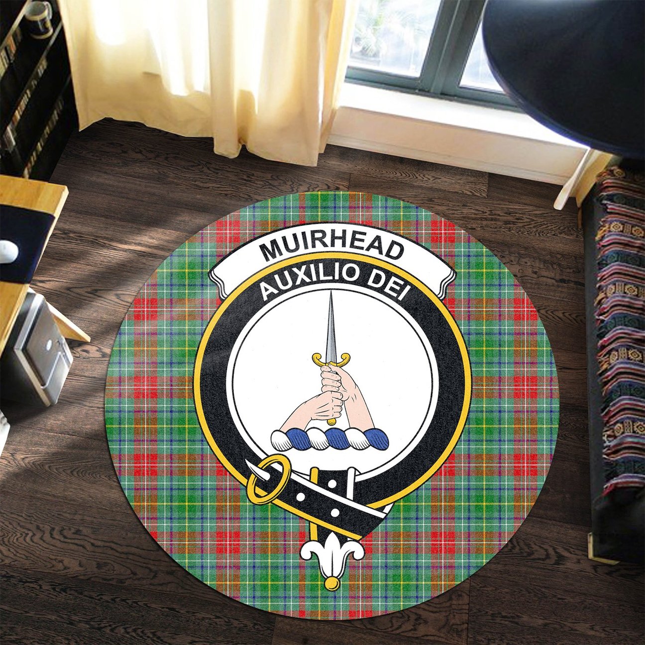 Muirhead Tartan Crest Round Rug