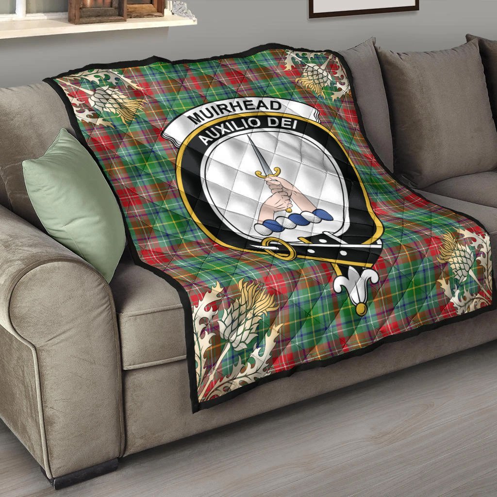 Muirhead Tartan Crest Premium Quilt - Gold Thistle Style