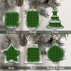 Mulligan Tartan Christmas Ceramic Ornament - Snow Style