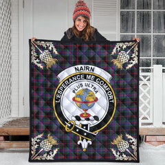 Nairn Tartan Crest Premium Quilt - Gold Thistle Style