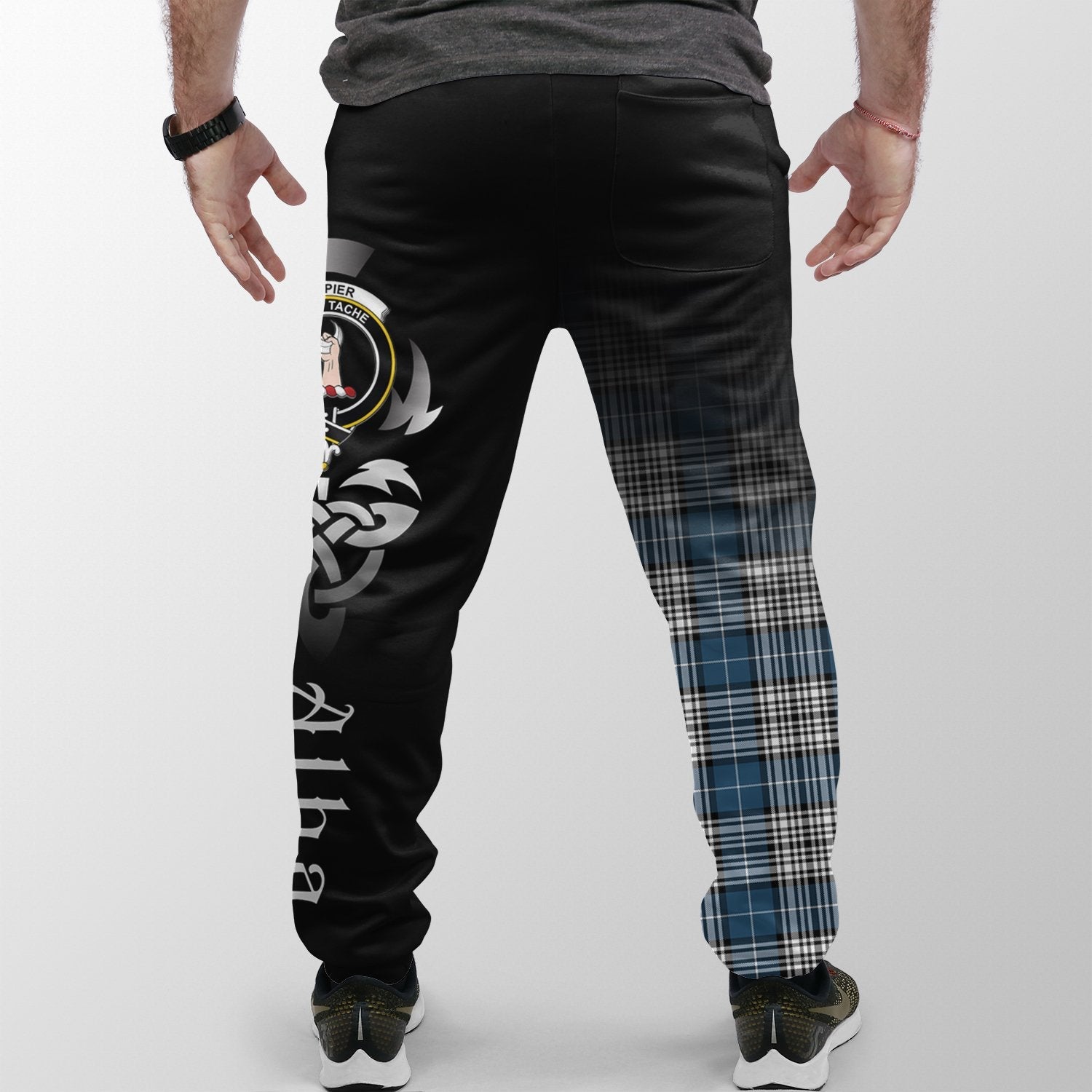 Napier Modern Tartan Crest Jogger Sweatpants - Alba Celtic Style