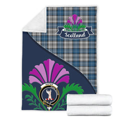 Napier Tartan Crest Premium Blanket - Thistle Style