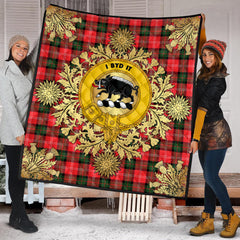 Nesbitt Modern Tartan Crest Premium Quilt - Gold Thistle Style