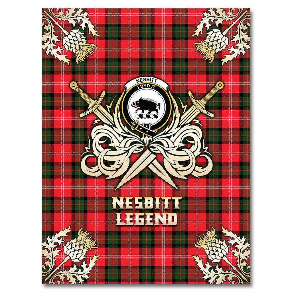 Nesbitt Modern Tartan Gold Courage Symbol Blanket