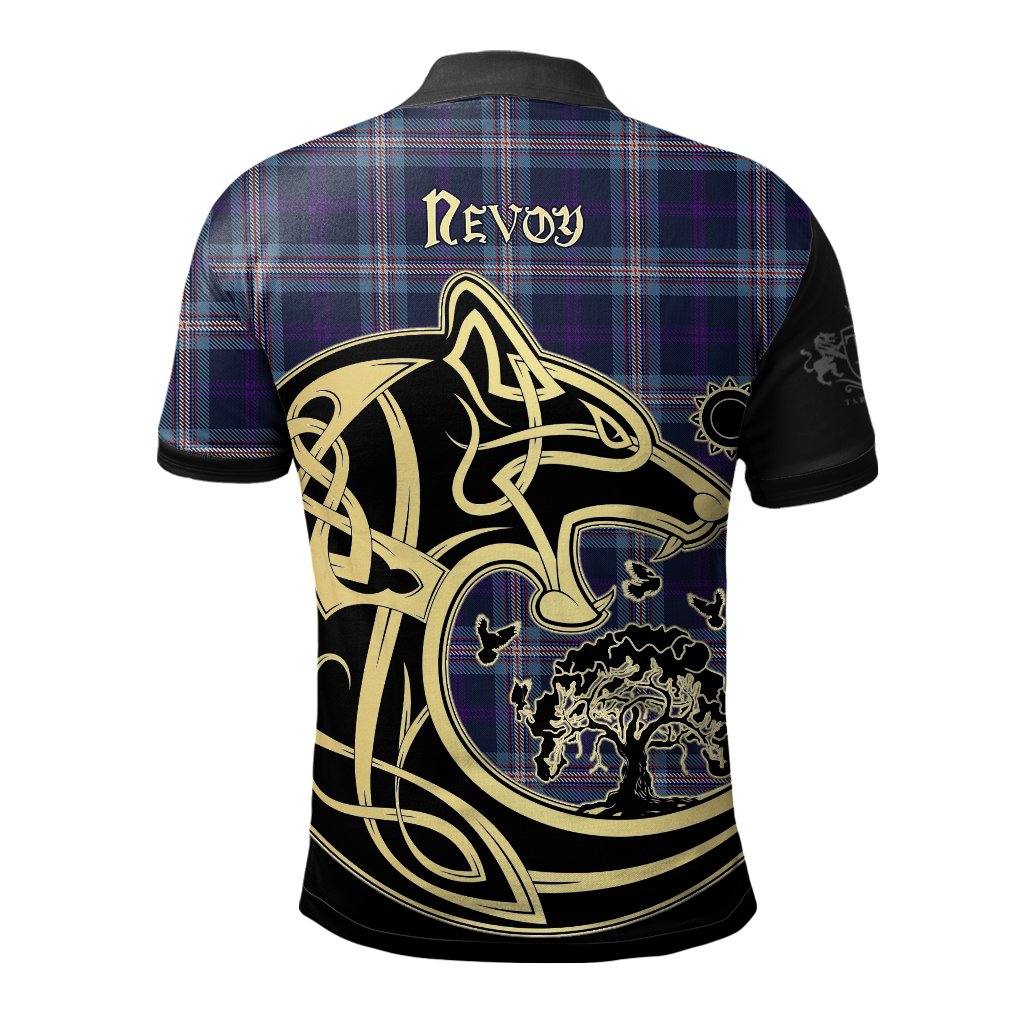 Nevoy Tartan Polo Shirt Viking Wolf