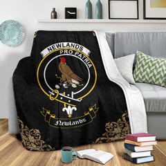 Newlands Crest Tartan Premium Blanket Black