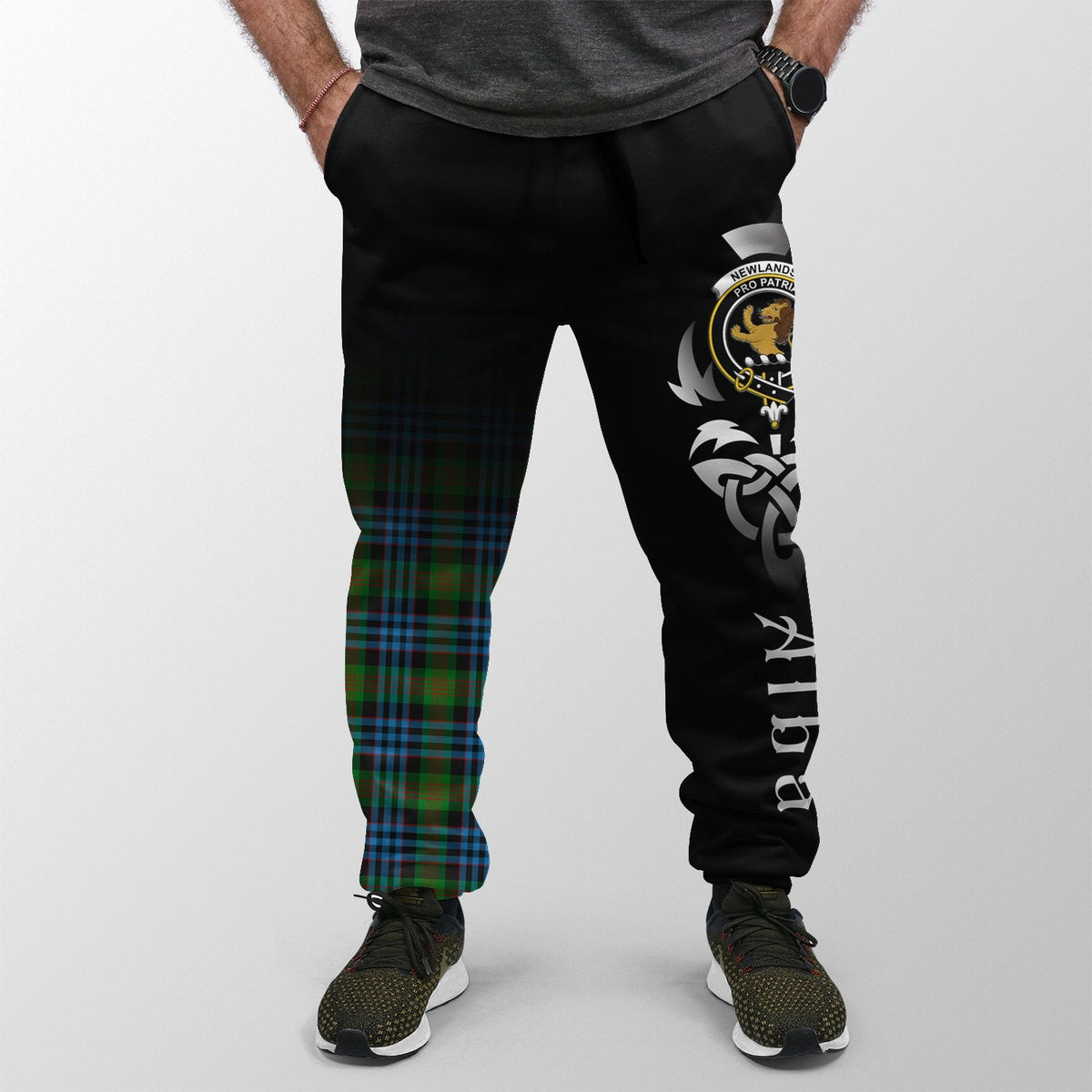 Newlands Of Lauriston Tartan Crest Jogger Sweatpants - Alba Celtic Style