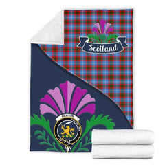 Newton Tartan Crest Premium Blanket - Thistle Style