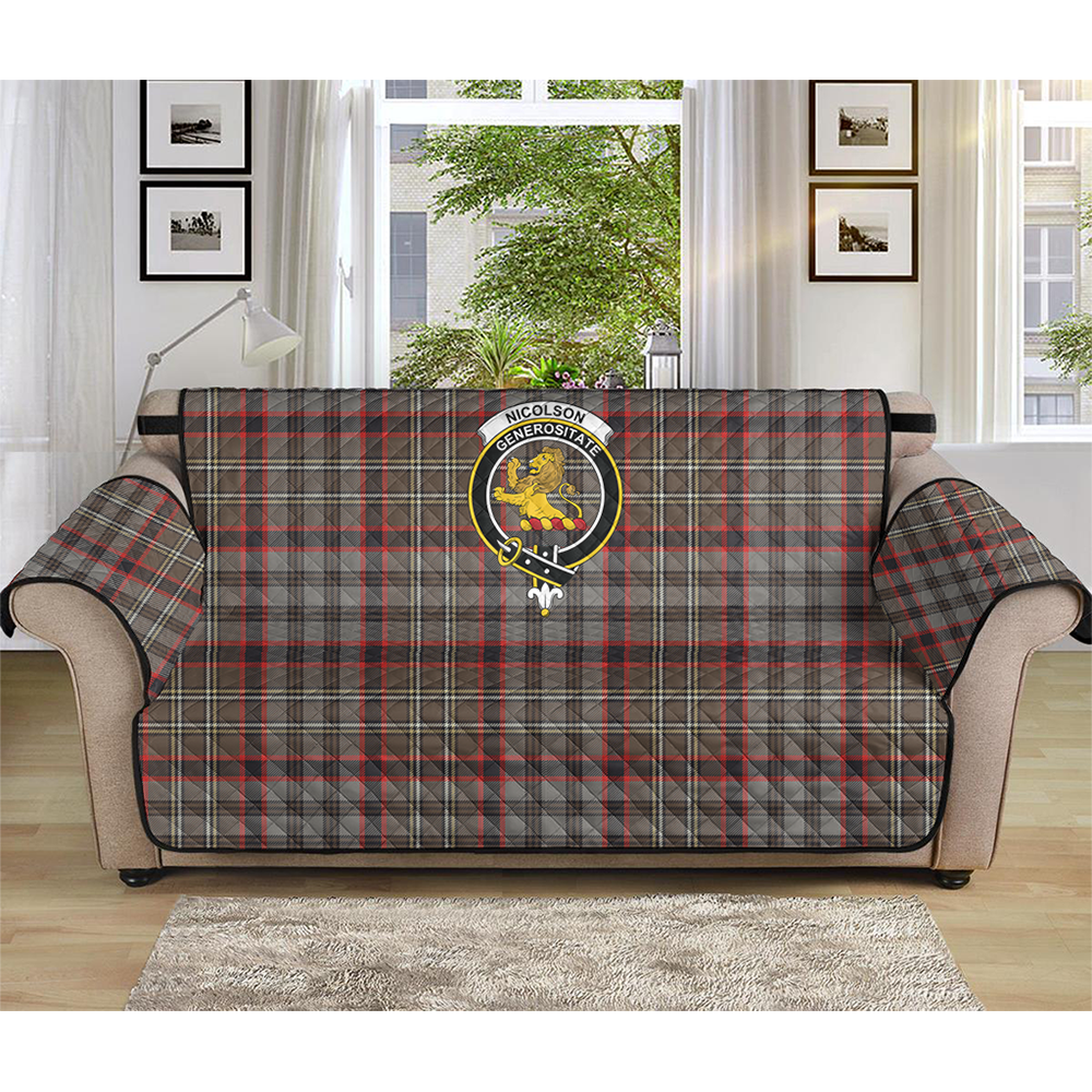 Nicolson Hunting Weathered Tartan Crest Sofa Protector