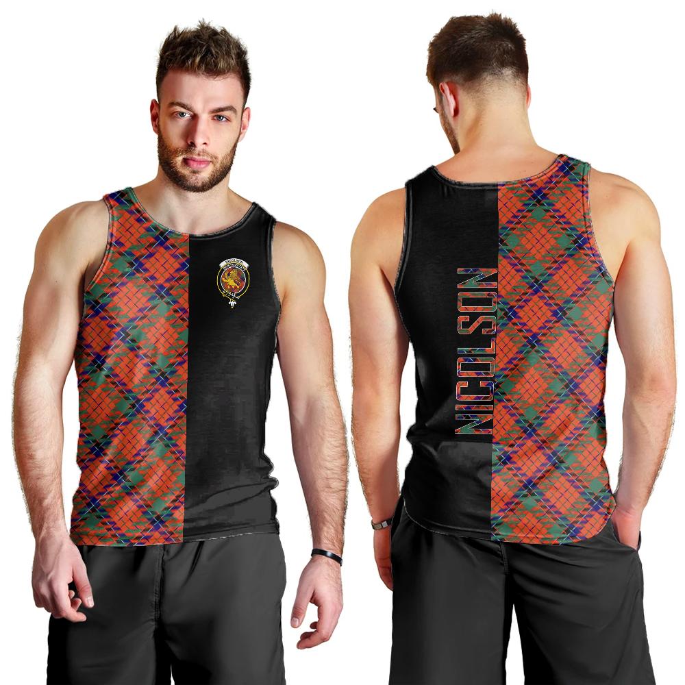 Nicolson Ancient Tartan Crest Men's Tank Top - Cross Style