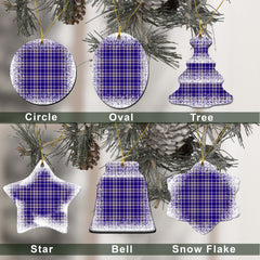 Ochterlony Tartan Christmas Ceramic Ornament - Snow Style