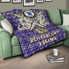 Ochterlony Tartan Crest Legend Gold Royal Premium Quilt