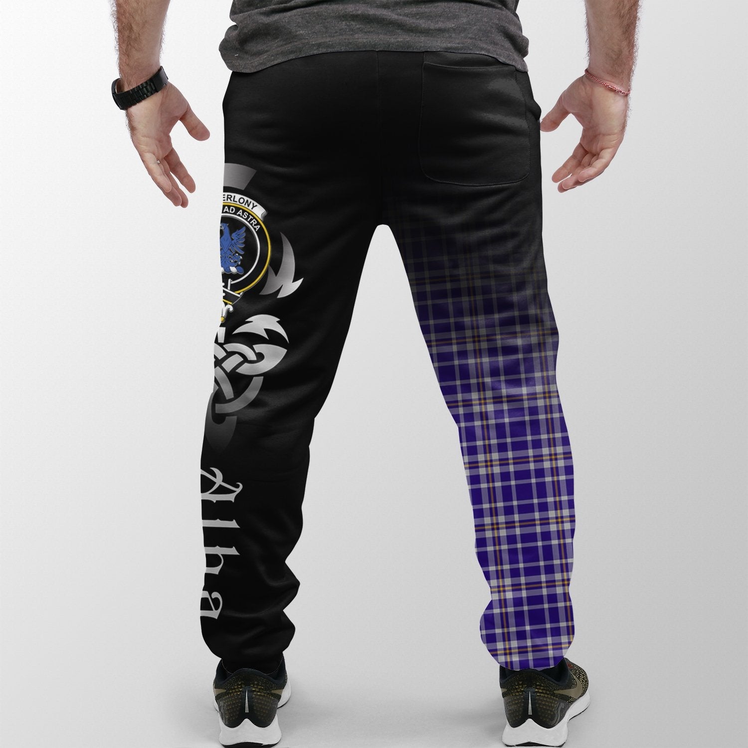 Ochterlony Tartan Crest Jogger Sweatpants - Alba Celtic Style