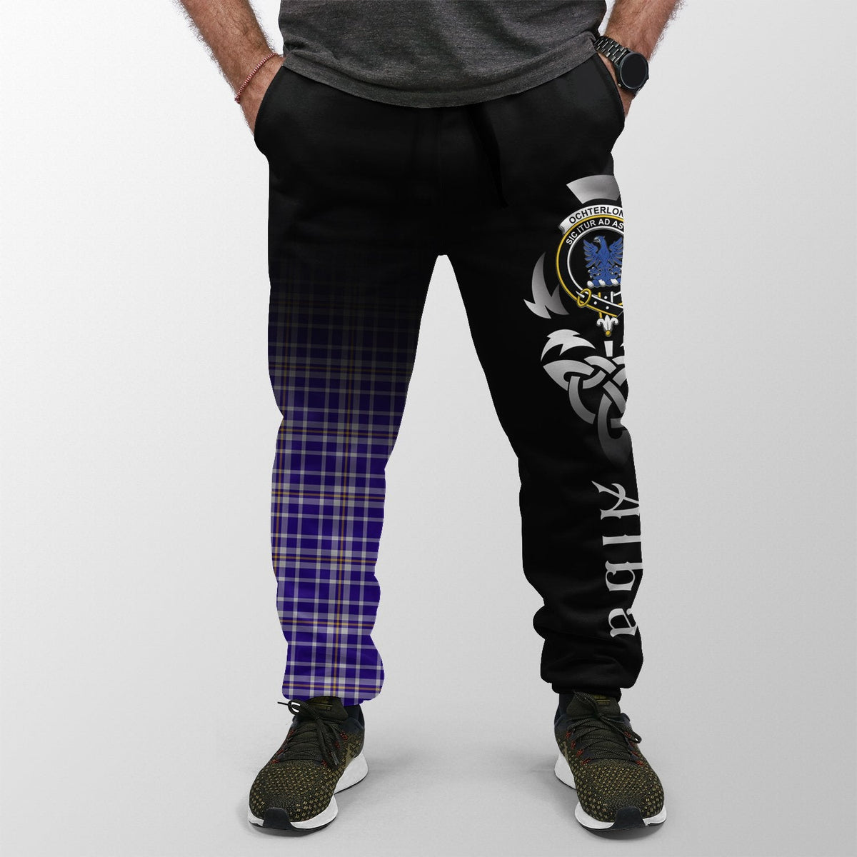 Ochterlony Tartan Crest Jogger Sweatpants - Alba Celtic Style