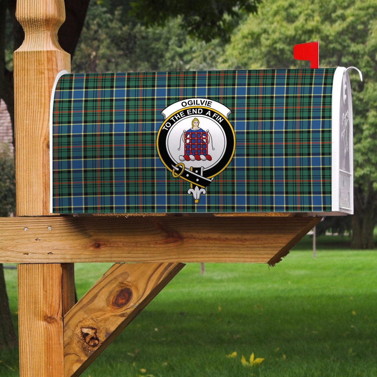 Ogilvie Hunting Ancient Tartan Crest Mailbox