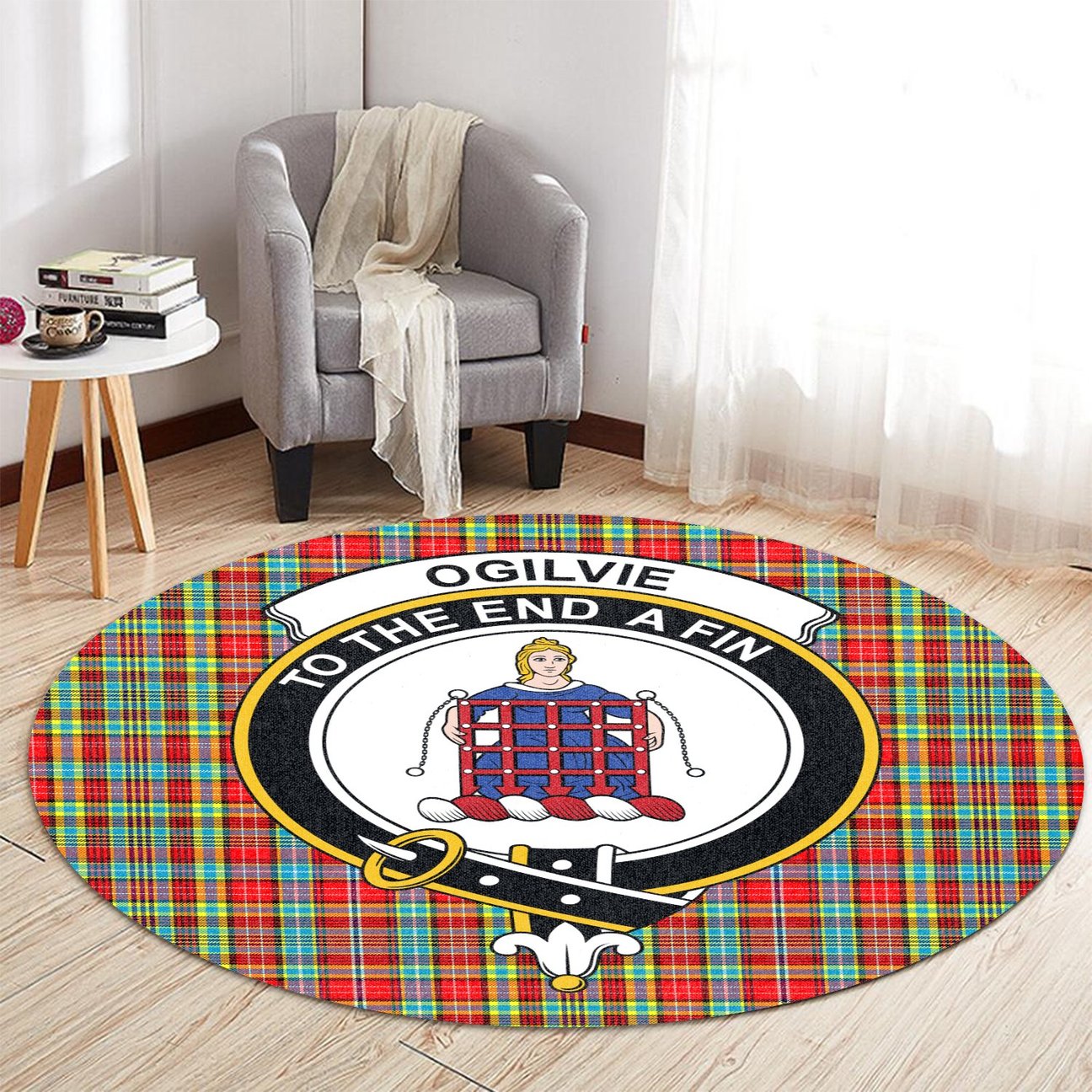 Ogilvie Tartan Crest Round Rug