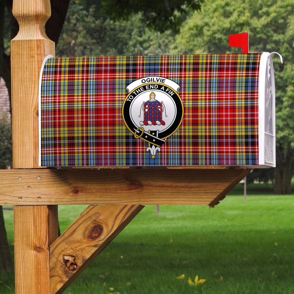 Ogilvie Of Airlie Ancient Tartan Crest Mailbox