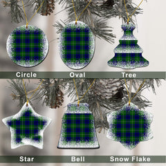 Oliphant Tartan Christmas Ceramic Ornament - Snow Style