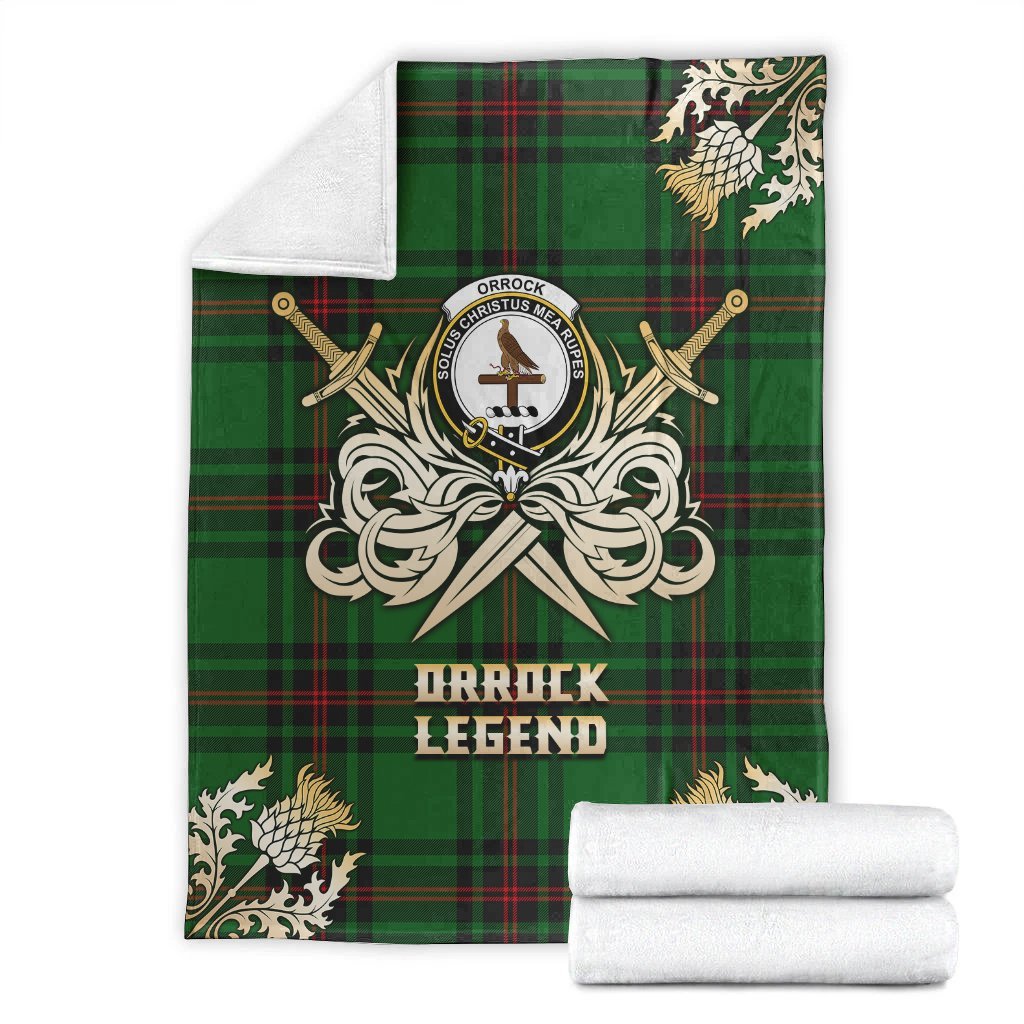 Orrock Tartan Gold Courage Symbol Blanket