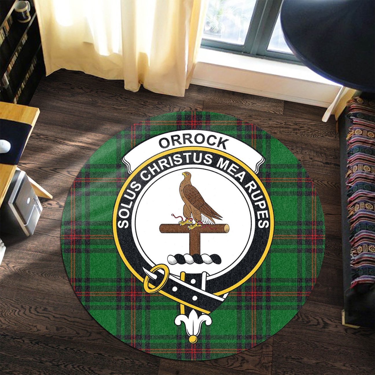 Orrock Tartan Crest Round Rug