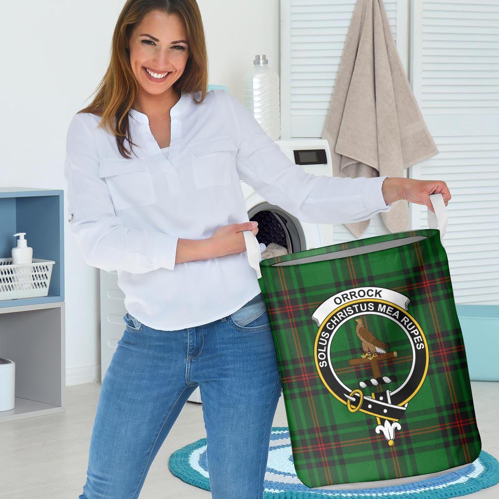 Orrock Tartan Crest Laundry Basket