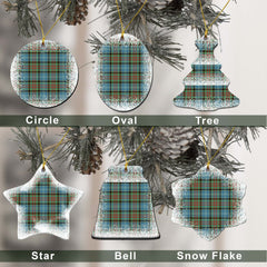 Paisley Tartan Christmas Ceramic Ornament - Snow Style