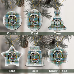 Paisley Tartan Christmas Ceramic Ornament - Snow Style