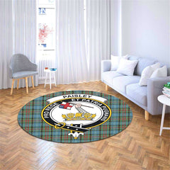 Paisley Tartan Crest Round Rug