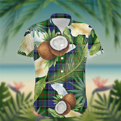 Paterson Tartan Hawaiian Shirt Hibiscus, Coconut, Parrot, Pineapple - Tropical Garden Shirt