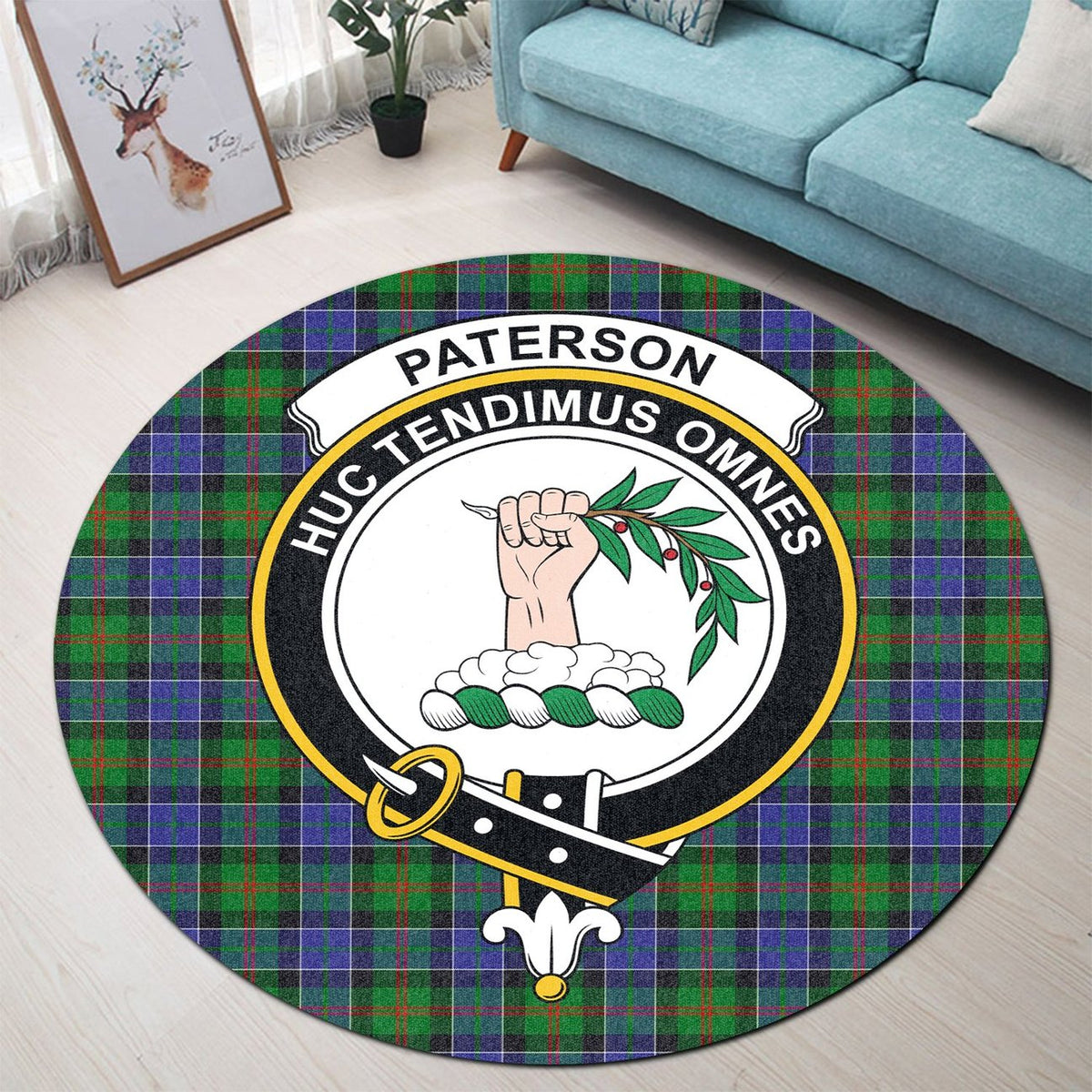 Paterson Tartan Crest Round Rug