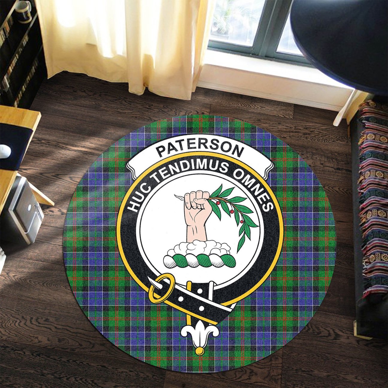 Paterson Tartan Crest Round Rug