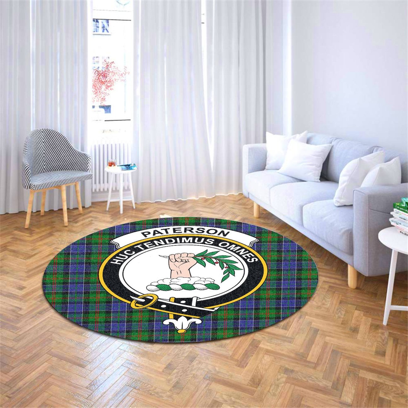 Paterson Tartan Crest Round Rug