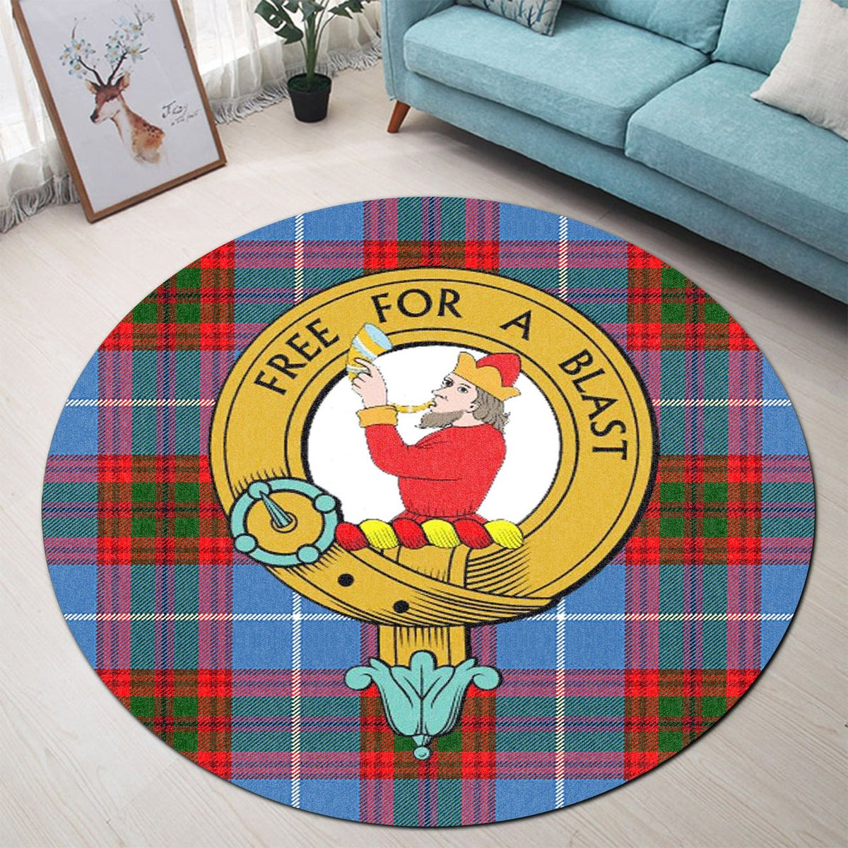 Pennycook Tartan Crest Round Rug