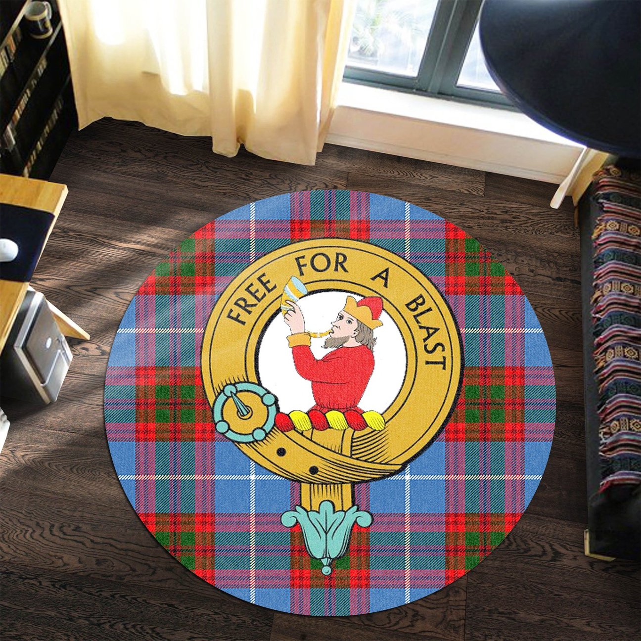 Pennycook Tartan Crest Round Rug