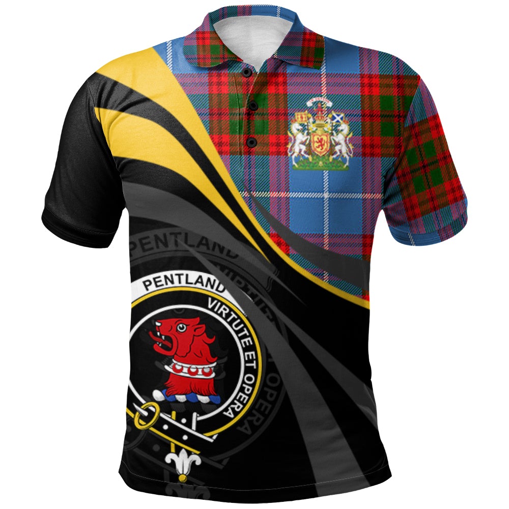 Pentland Tartan Polo Shirt - Royal Coat Of Arms Style