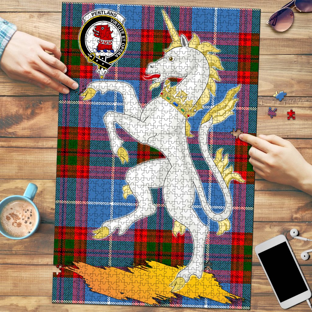 Pentland Tartan Crest Unicorn Scotland Jigsaw Puzzles