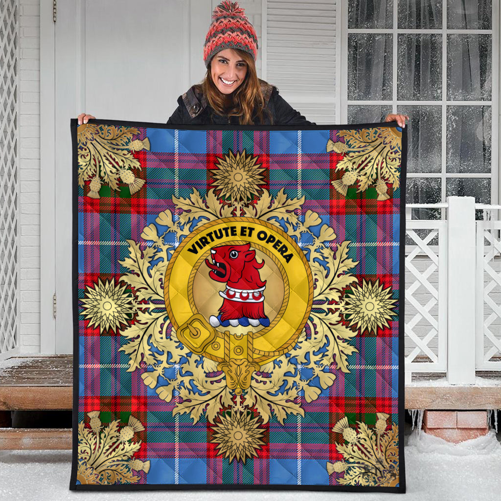 Pentland Tartan Crest Premium Quilt - Gold Thistle Style