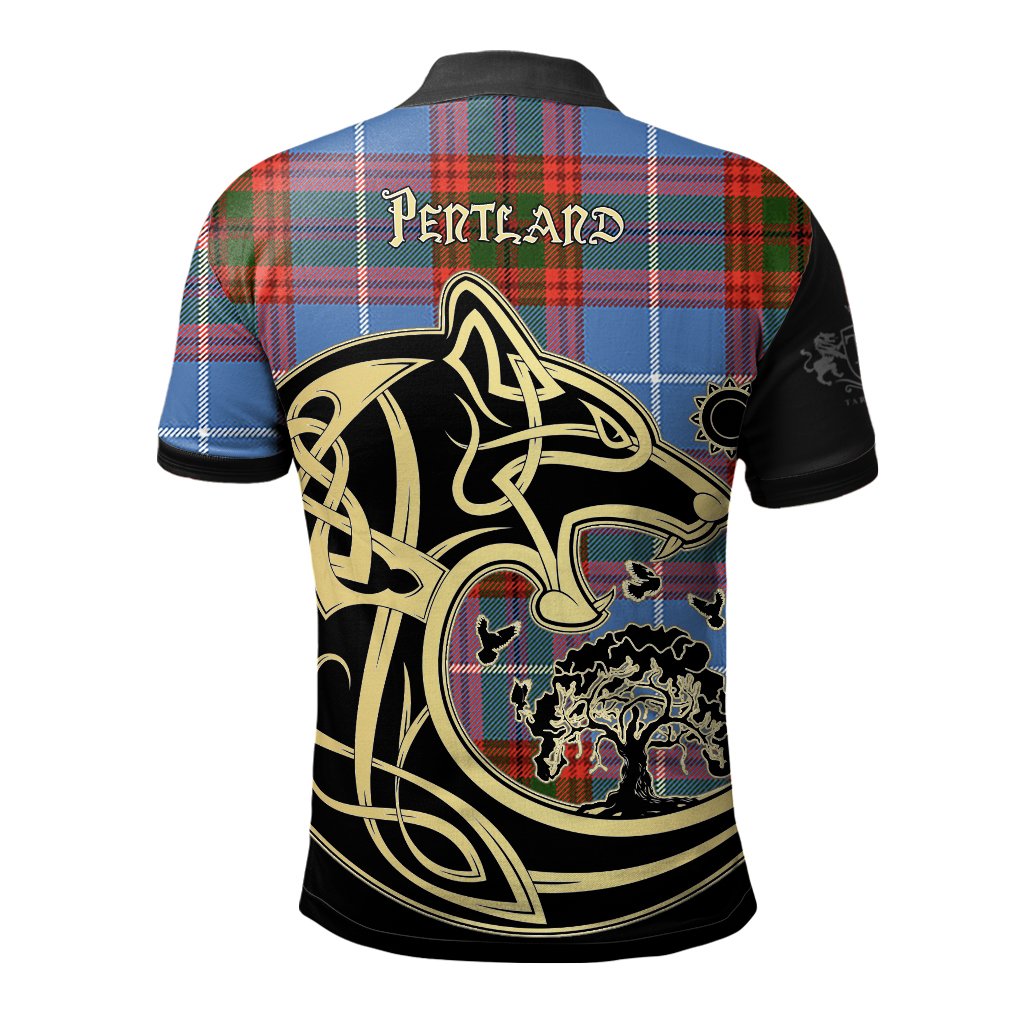 Pentland Tartan Polo Shirt Viking Wolf