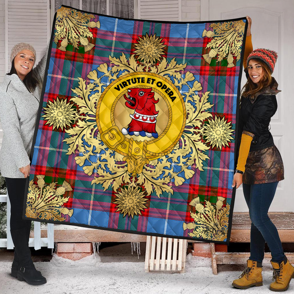 Pentland Tartan Crest Premium Quilt - Gold Thistle Style