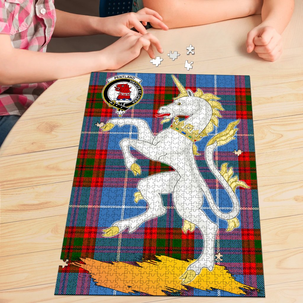 Pentland Tartan Crest Unicorn Scotland Jigsaw Puzzles