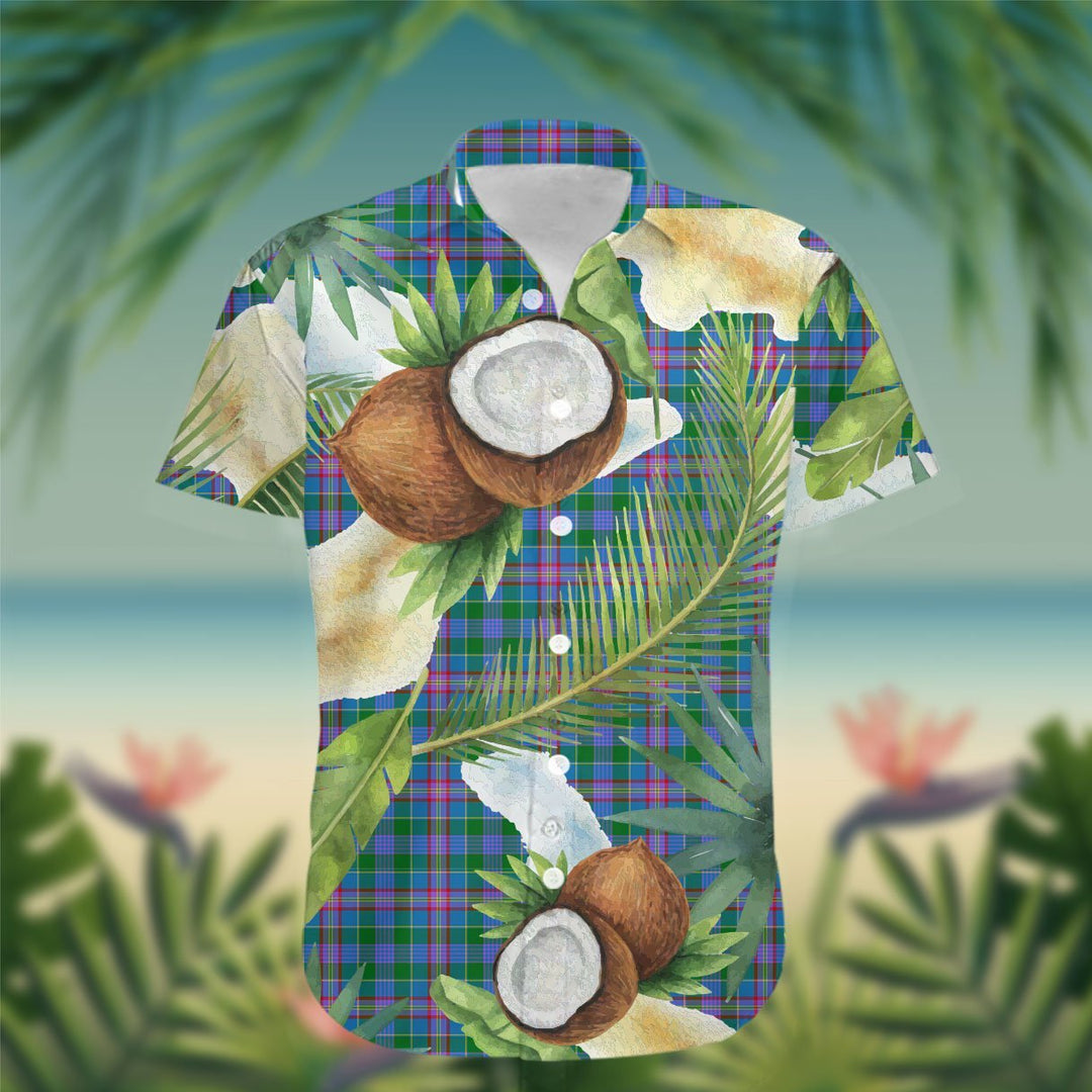 Pitcairn Tartan Hawaiian Shirt Hibiscus, Coconut, Parrot, Pineapple - Tropical Garden Shirt