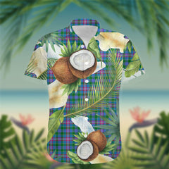 Pitcairn Tartan Hawaiian Shirt Hibiscus, Coconut, Parrot, Pineapple - Tropical Garden Shirt