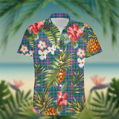 Pitcairn Tartan Hawaiian Shirt Hibiscus, Coconut, Parrot, Pineapple - Tropical Garden Shirt