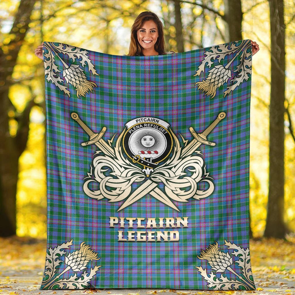 Pitcairn Hunting Tartan Gold Courage Symbol Blanket